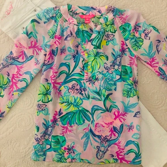 Lilly Pulitzer Elsa Top "Mermaid In The Shade" - Picture 1 of 8